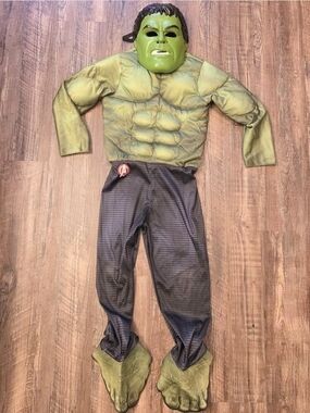 Marvel Avengers: Endgame Incredible Hulk Muscle Costume & Mask Set – Kids Small